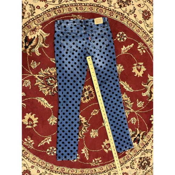 Levi's Bottoms Girl’s 711 Skinny Polka Dots Jeans Sz 12 Regular - Picture 5 of 6